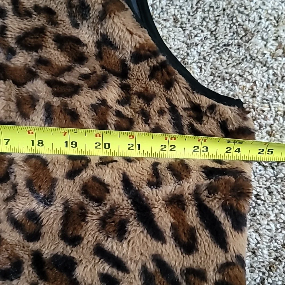 Beauciel vest 3X zip faux fur cabincore baddie animal print - Picture 3 of 13
